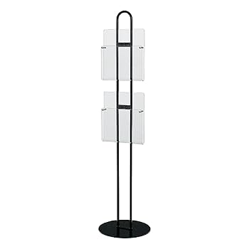 スチール製パンフレットスタンド×2個 Amazon.co.jp: パンフレットスタンド 2518 K 【A4×2段1列・片面